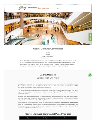 Godrej Mamurdi Commercial One of Lavish Project in Pune