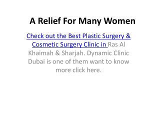 A Relief For Many Women in dubai