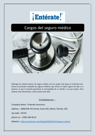 Cargos del seguro médico