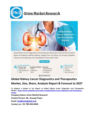 Global Kidney Cancer Diagnostics and Therapeutics Market Trends, Size, Competiti