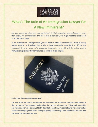 Role of An Immigration Lawyer OR fiance visa lawyer for A New Immigrant