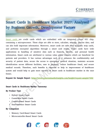 Smart Cards In Healthcare Market