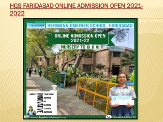 HGS Faridabad Online Admission Open 2021-2022