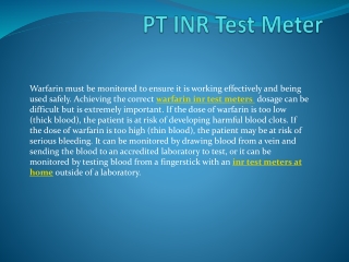 PT INR Test Meter 1