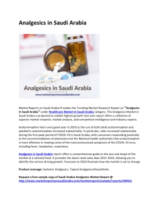 Analgesics in Saudi Arabia