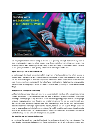 Trending ways to learn anything in the modern world