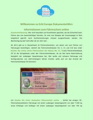 Informationen zum Führerschein online