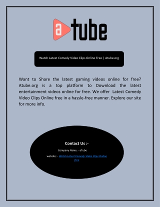 Watch Latest Comedy Video Clips Online Free | Atube.org