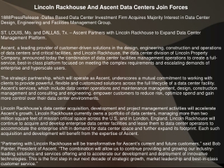 Lincoln Rackhouse And Ascent Data Centers Join Forces