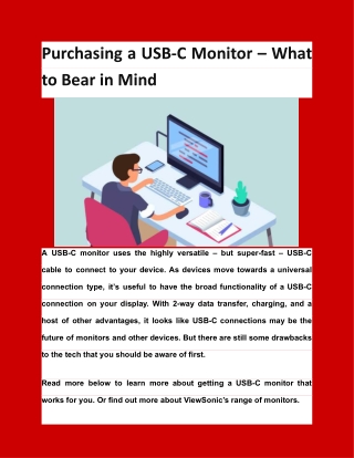Purchasing a USB-C Monitor – What to Bear in Mind