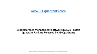 Best Reference Management Software in 2020 - Latest Quadrant Ranking Released