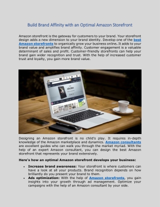 Build Brand Affinity with an Optimal Amazon Storefront