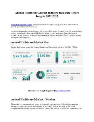 Animal Healthcare Market Industry Research Report Insights 2021