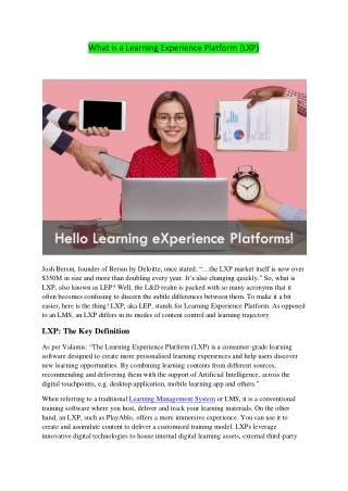 What is a Learning Experience Platform LXP