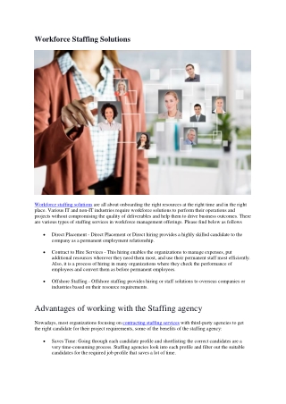 Workforce Staffing Solutions