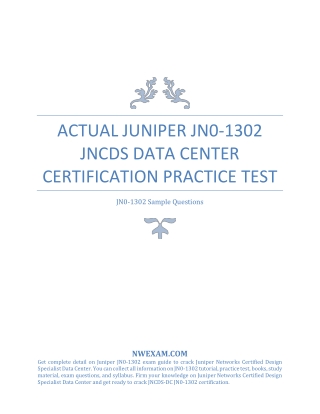 Actual Juniper JN0-1302 JNCDS Data Center Certification Practice Test