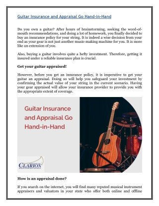 Guitar Insurance and Appraisal Go Hand-in-Hand