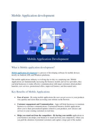 Mobile Application development