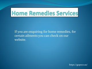Home Remedies Services | GOPOCO