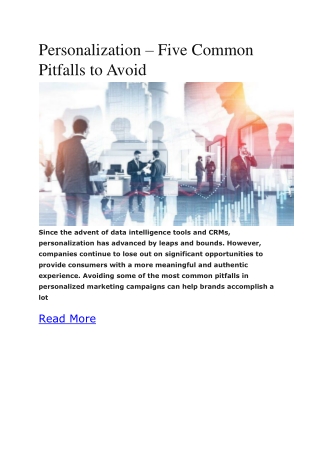 Personalization – Five Common Pitfalls to Avoid