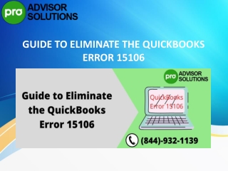 How do I fix QuickBooks error 15106? impeccable techniques