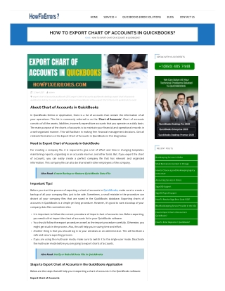 How to Export Chart of Accounts in QuickBooks?