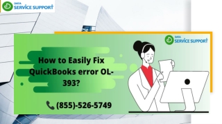 How to rectify QuickBooks error OL-393