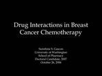 Drug Interactions in Breast Cancer Chemotherapy