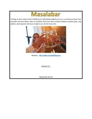 Best Indian Food Melbourne masalabarandgrill.com.au