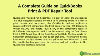 A Complete Guide on QuickBooks Print & PDF Repair Tool