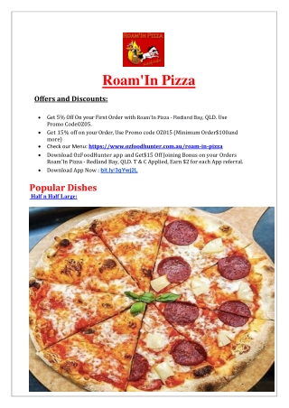 15% Off – Roam In Pizza Redland Bay Delivery, QLD