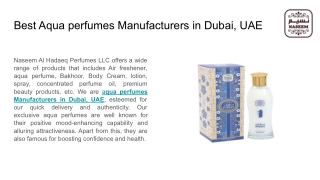 Best Aqua perfumes Manufacturers in Dubai, UAE