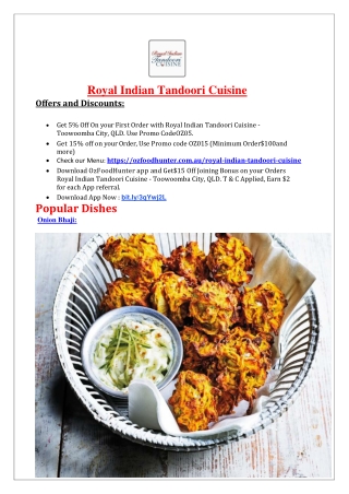 5% Off - Royal Indian Tandoori Cuisine Toowoomba Menu, QLD