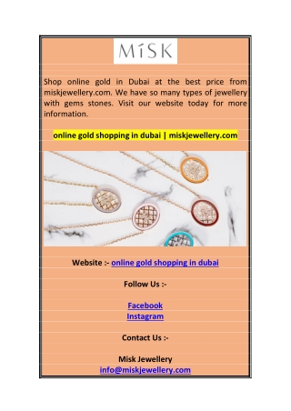 online gold shopping in dubai  miskjewellery.com