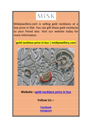 gold necklace price in ksa  miskjewellery.com