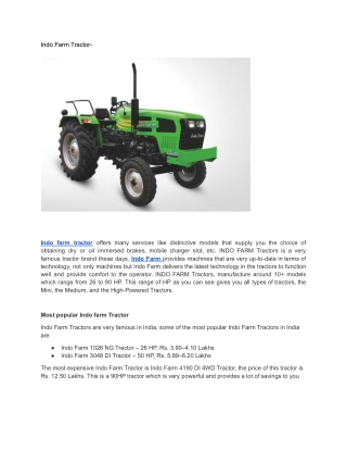 Indo Farm Tractor-