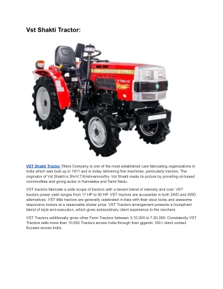 Vst Shakti Tractor_