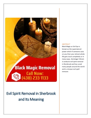 Evil Spirit Removal in Sherbrook and Its Meaning