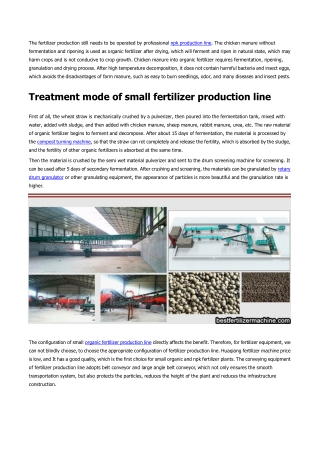 Why should we use professional production line to produce fertilizer