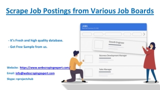 Scrape Job Postings from Various Job Boards