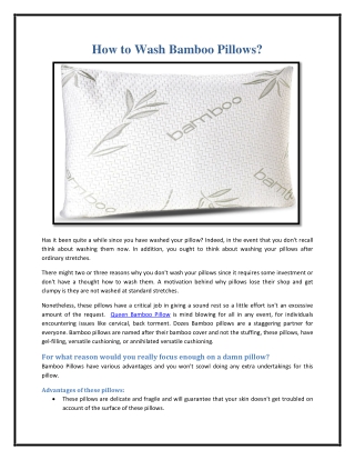 How to Wash Bamboo Pillows