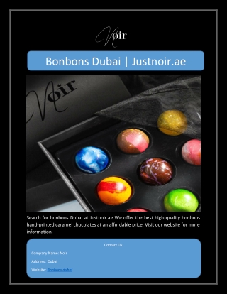 Bonbons Dubai | Justnoir.ae