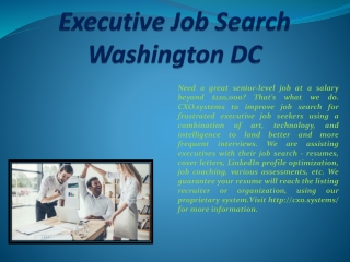 Executive Job Search Washington DC