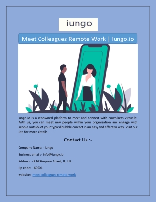 Meet Colleagues Remote Work | Iungo.io