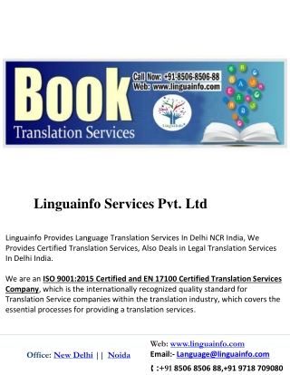 Language Translation Company In Delhi NCR.