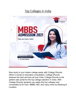 Top Colleges in India