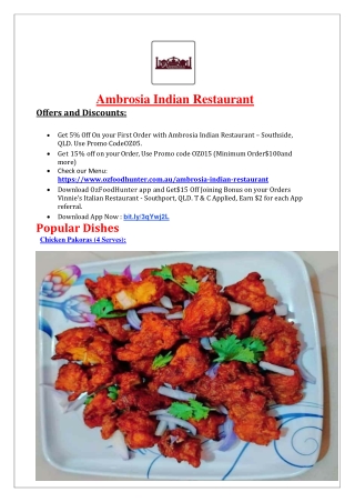 5% OFF - Indian restaurant gympie - Ambrosia Menu, QLD