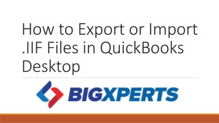 Import IIF File into QuickBooks