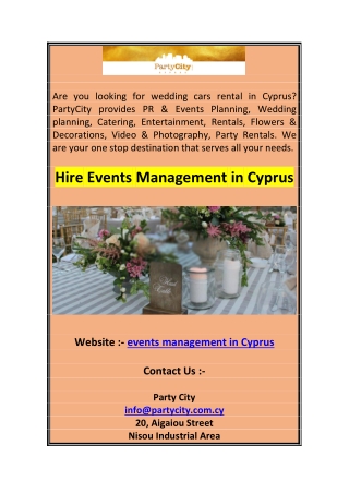 Hire Events Management in Cyprus 0