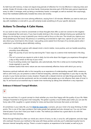 Just How To Develop A Serene Mind
